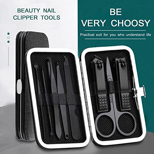 Coupe-ongles en acier inoxydable : kit manucure pédicure avec boîte noire - 5