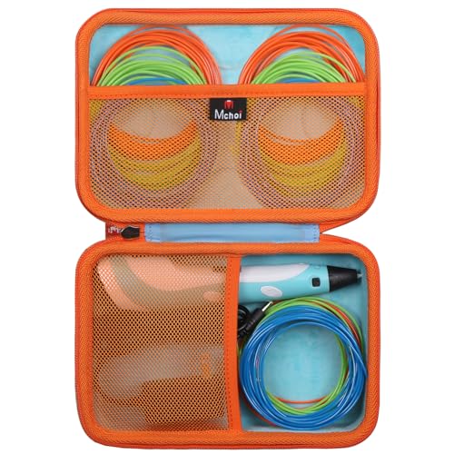 Mchoi Hard Case Compatible with SCRIB3D P1 Advanced / MYNT3D Super Professional Printing / 3Doodler Flow / PIKA3D PRO 3D Printing Pen, Case Only (Blue)