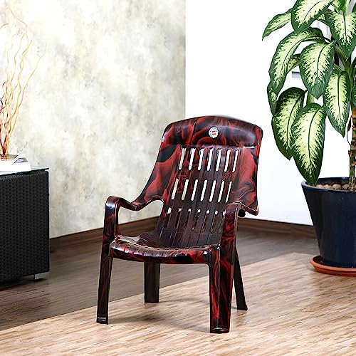 Image of Cello Plastic Comfort Sit Chairs (Rose Wood) Set of 4