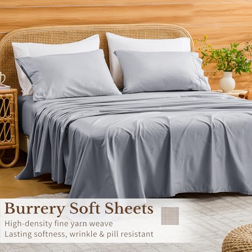 Image of Bedlifes 1000TC Egyptian Cotton Queen Sheets, 4Pcs, 16 inch Deep Pocket | Cooling & Breathable, Ultra Soft, Hotel Comfort, Sateen Weave, OEKO-TEX Certified, Easy-Care Machine Washable