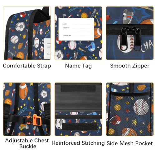 Custom Ball Mini-Backpack for Boys-Kids-Toddler with Name, Personalized Blue Schoolbags, Children Kindergarten Preschool Bookbag, for Travel Daypack Nursery Daycare4