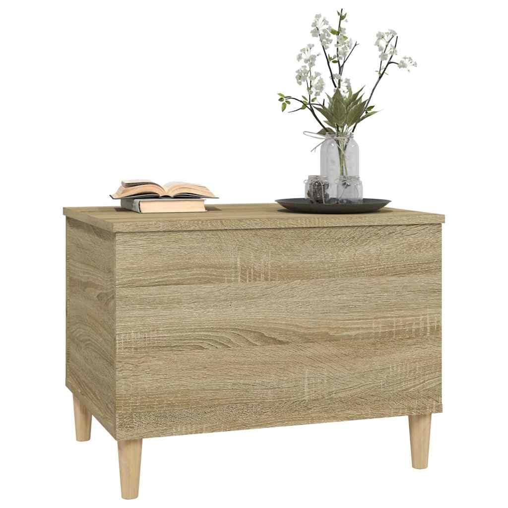Stolik kawowy dąb Sonoma 60 x 44,5 x 45 cm, materiał drewnopochodny z regulacją wysokości, meble do salonu z miejscem do przechowywania, stolik pomocniczy, stolik na sofę i stół do salonu do