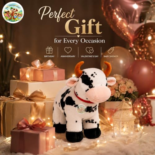 Image of American Cow Plush Toys, Black & White-Big Size (45 Cm) Animal Soft Toys for Kids /Babies /Girls