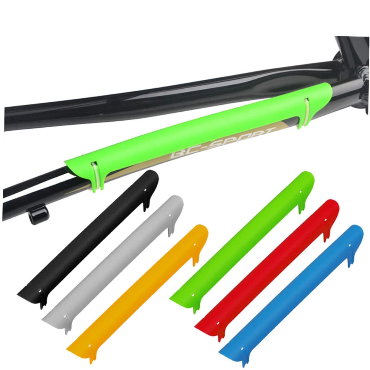 Mikikit Rubber Chain Sticker Protector for Bicycles Yellow Chainstay Guard for Easy Cleaning and Frame Protection Reusable Design Reduces Chain Turbulence and Wear