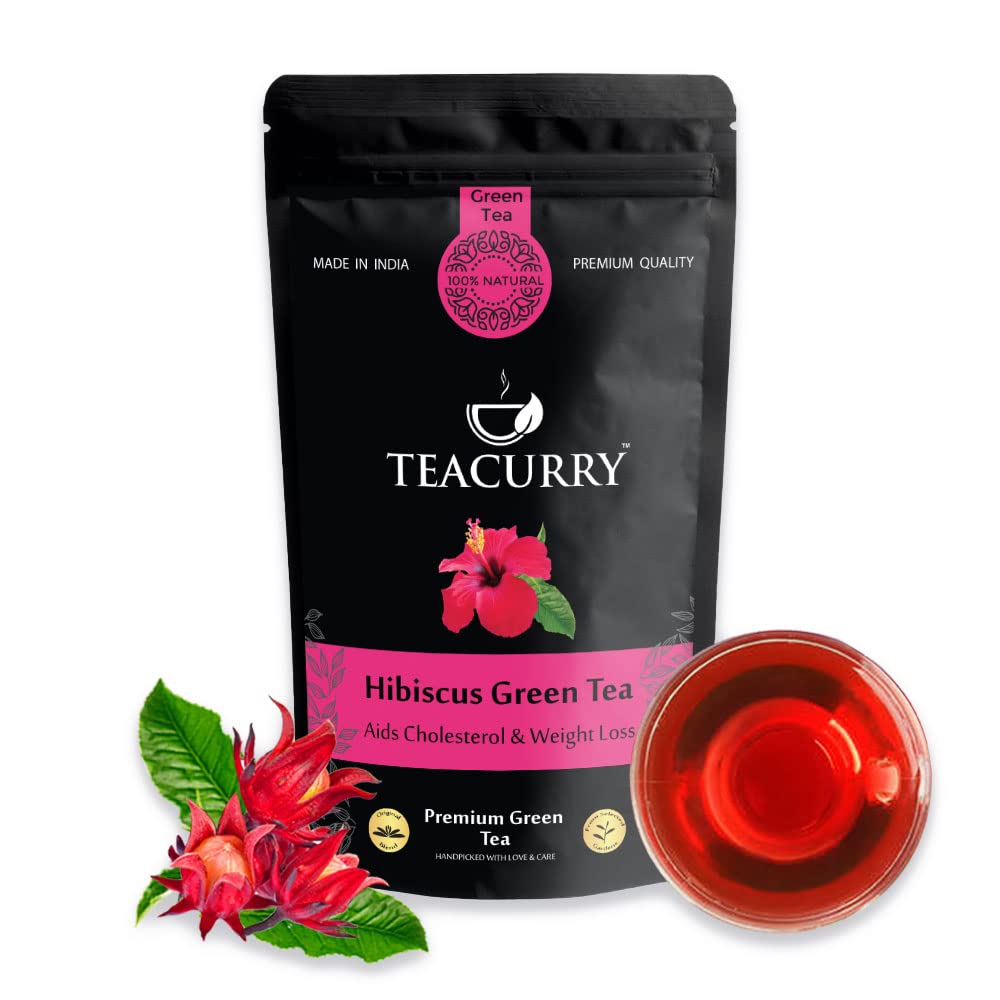 TEACURRY Hibiscus Green Tea to Manage Weight - 100 Gram | Helps with Reduces Blood Cholesterol, Liver Health | Hibiscus Green Tea for Blood Pressure | 100% Natural (B08X6FDZ82) Amazon Price History, Amazon Price Tracker