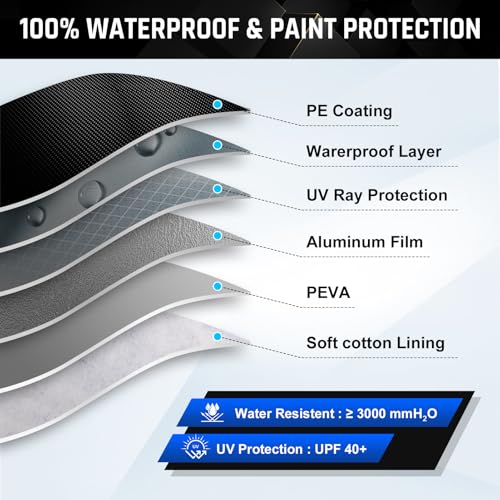 Image of 6 Layer Coupe Car Cover Universal Fit for Ford Mustang, Chevy Camaro, Infiniti g35 g37 Coupe, Audi A5 /S5 /RS5, Lexus LC RC, etc. Fits Coupe /Cabrio up to 189 Inch
