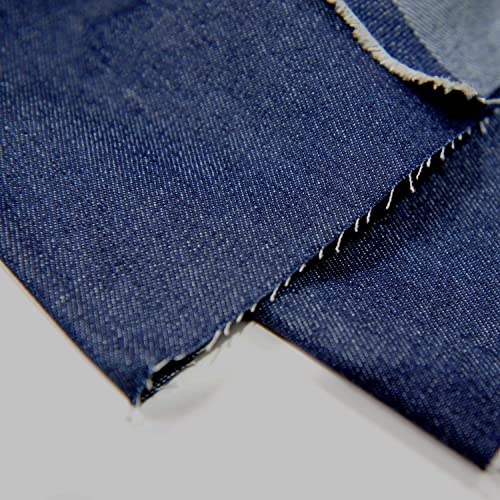 Denim 9 OZ.Indigo Washed of Deep Col 100% Cotton Fabric 62' Wide by the Yard(Deep-Indigo)