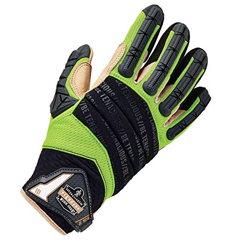Ergodyne Proflex 924Ltr Work Gloves, Impact Reducing, Leather Reinforced Palm, Xl,Lime #TOP1