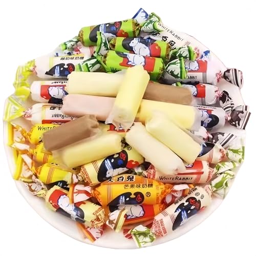 白うさぎ ミルクキャンディ 懐かしい 子供の頃のおやつ ミルク味ミックス味 中華スナック ミルクキャンディ 中華料理 個包装 スイーツ お菓子 スナック菓子 デザート スナック菓子 中華菓子 子供の日ギフト (500g*1袋(約90粒), ミックス味)