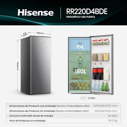 Nevera pequeña Hisense de 127cm ideal para apartamentos urbanos y estudios 2