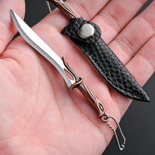 Image of Mini Sword Keychain with Sheath - Collectible Knife Shape Keyring for Men & Women, Unique Gift Accessory