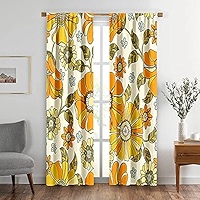 Paire De Rideaux Fenêtre 102x165 Cm - Vintage Floral Bleu - Style Art Déco