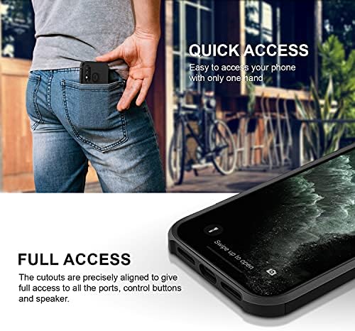BEZ Samsung A40 Case, Samsung Galaxy A40 Phone Case, Shockproof Cover Compatible with Samsung Galaxy A40, Shock Absorbing, Heavy Duty Dual Layer Tough Cover - Black