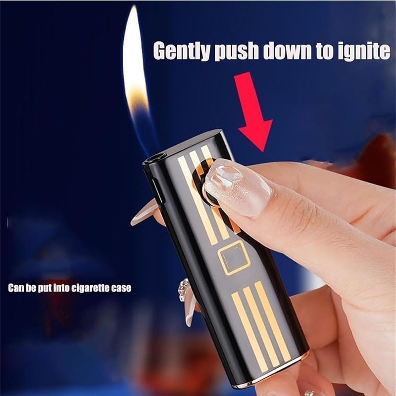 Encendedor metálico portátil recargable de llama ajustable miniatura 3