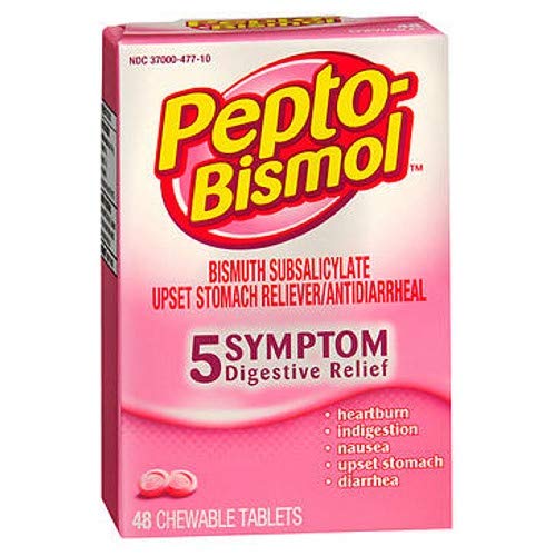 Pepto-Bismol Original Chewable Tablets-48ct (Quantity of 5) by Pepto Bismol
