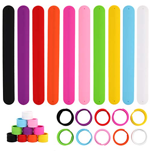 Schnapparmband Kinder, 20 STÜCKE DIY Slap Armband Silikon Klatscharmband Slap Bracelet für Kinder Jungen Mädchen Erwachsene Kindergeburtstag