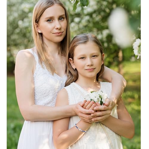 Tiny Natural Gemstone Cross Charm Bracelet, Christian First Communion Gifts for Daughter Girlfriend Mother, Meaningful Jewelry4