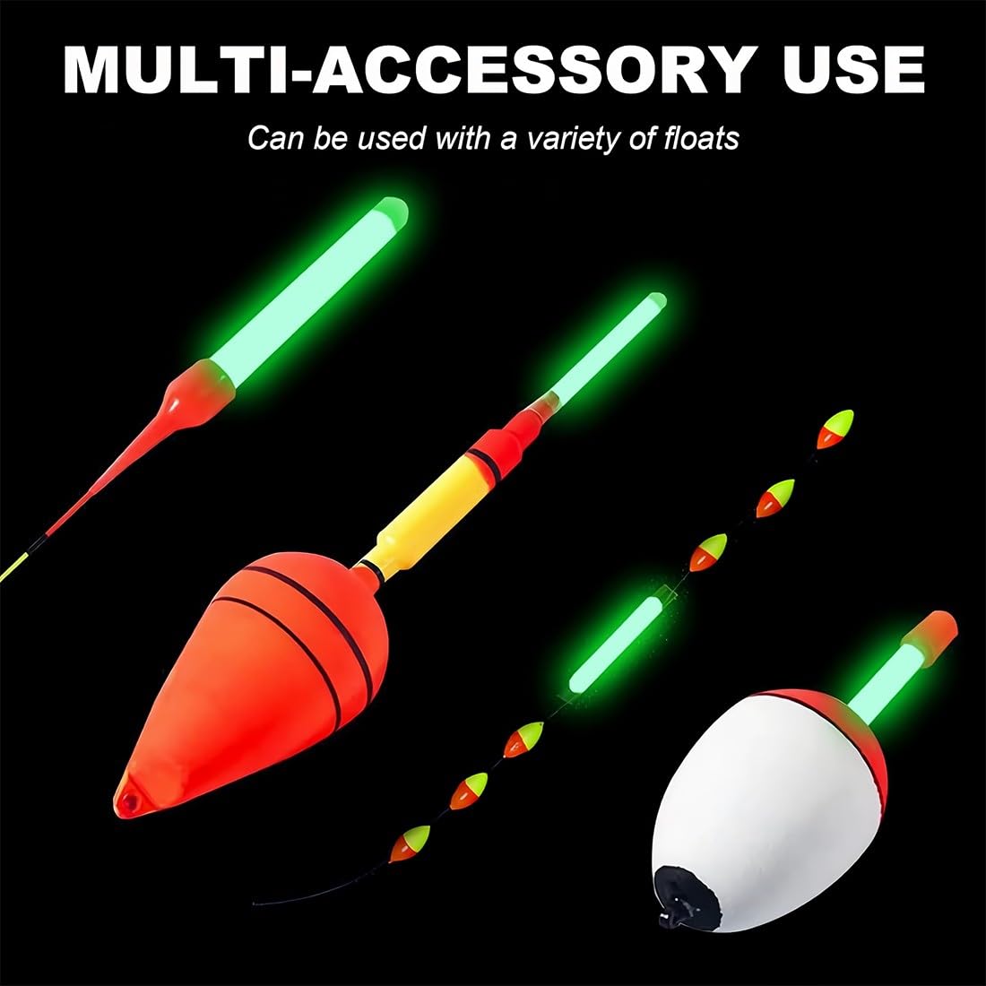 100 Piezas Varillas de Luz de Pesca, Luz de Pesca Fluorescente, Varilla de Luz de Pesca de 4 x 38 mm, Pesca con Barra Luminosa, Herramientas de Pesca Pesca Nocturna