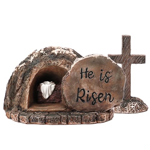 WODOHOLO Empty Tomb with Cross Decorations - Nativity Scene Set He is Risen
