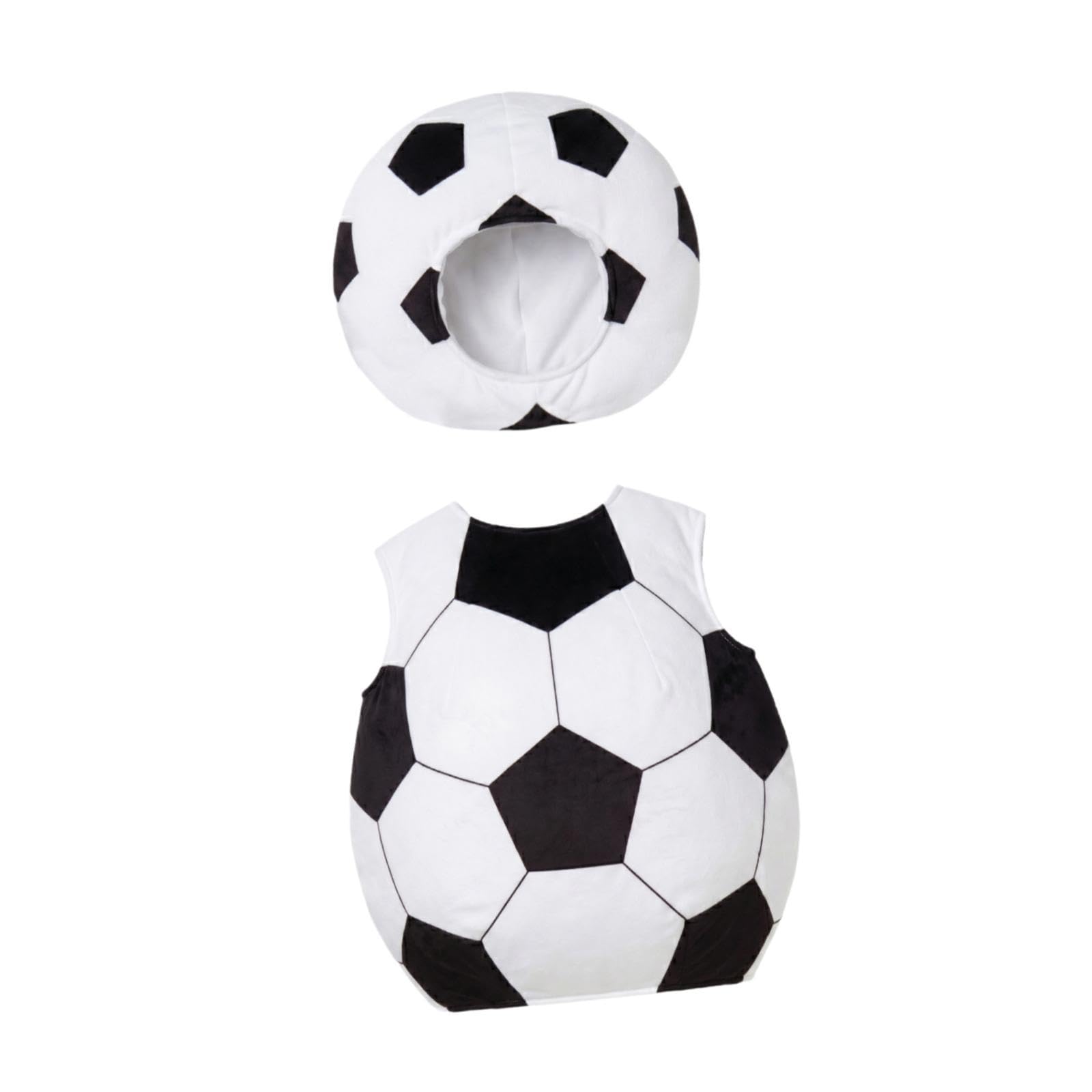 Qianly 2 Piezas Disfraz de Fútbol con Accesorios Reutilizables Conjunto de Sombrero y Vestimenta Material Resistente Fácil de Llevar Adecuado para, para Niños, Individual