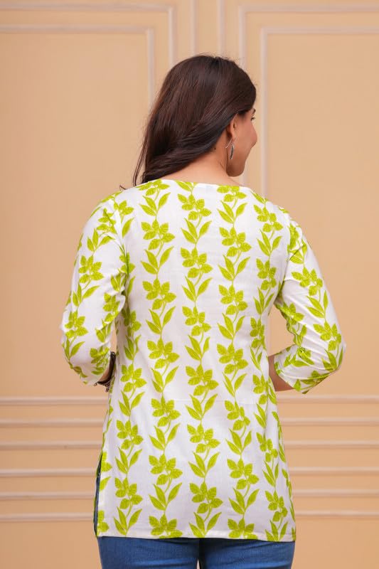 Image of SIROTA Rayon Short Top for Women | Tunic for Jeans | Western Short Kurti | Stylish Straight Ladies Kurta | Ethnic Kurta for Girls