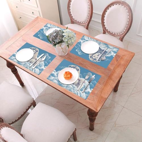 Set de table résistant à la chaleur en PVC tissé lavable pour protéger vos meubles - 6