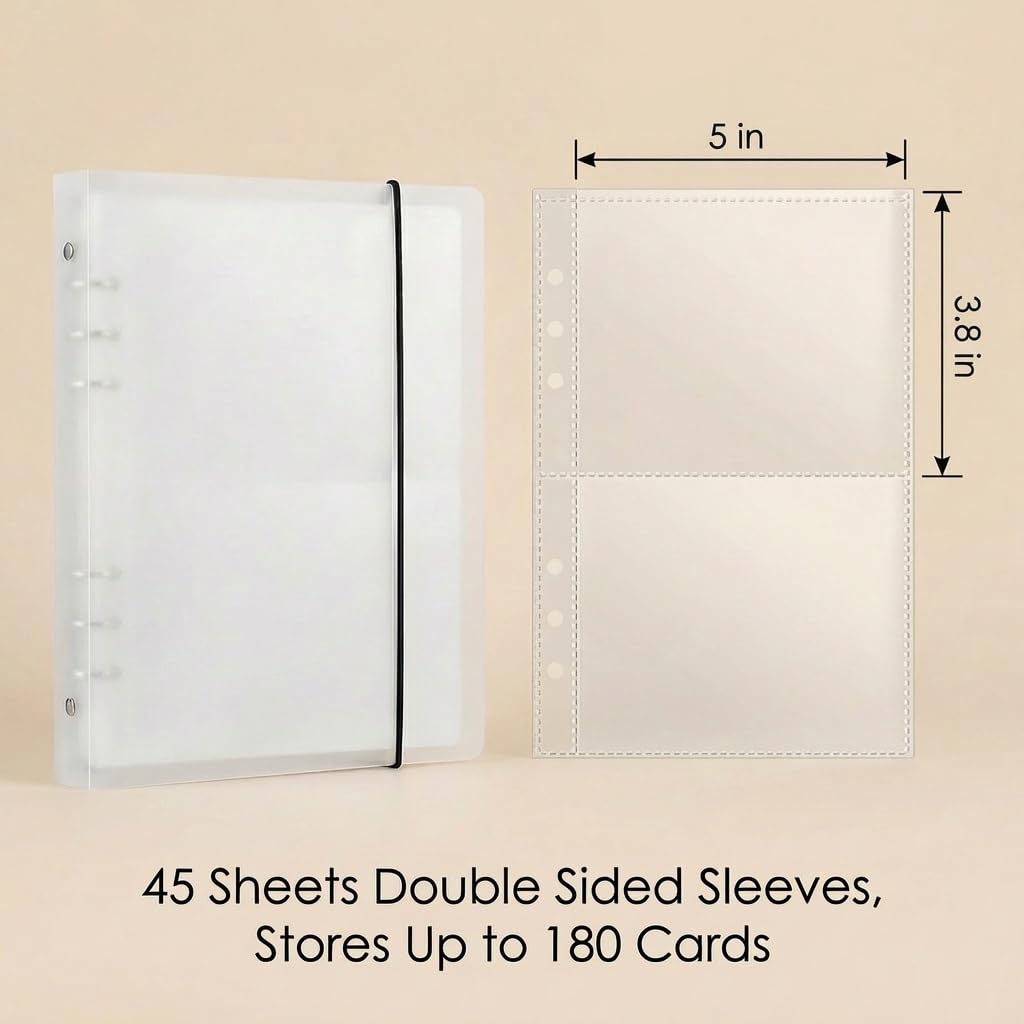 Amazon.com : SHANGRLA 3x5 Index Card Holder Binder - Card Organizer for  Note Cards, Flash Cards, and Recipe Cards, 90 Card Sleeves