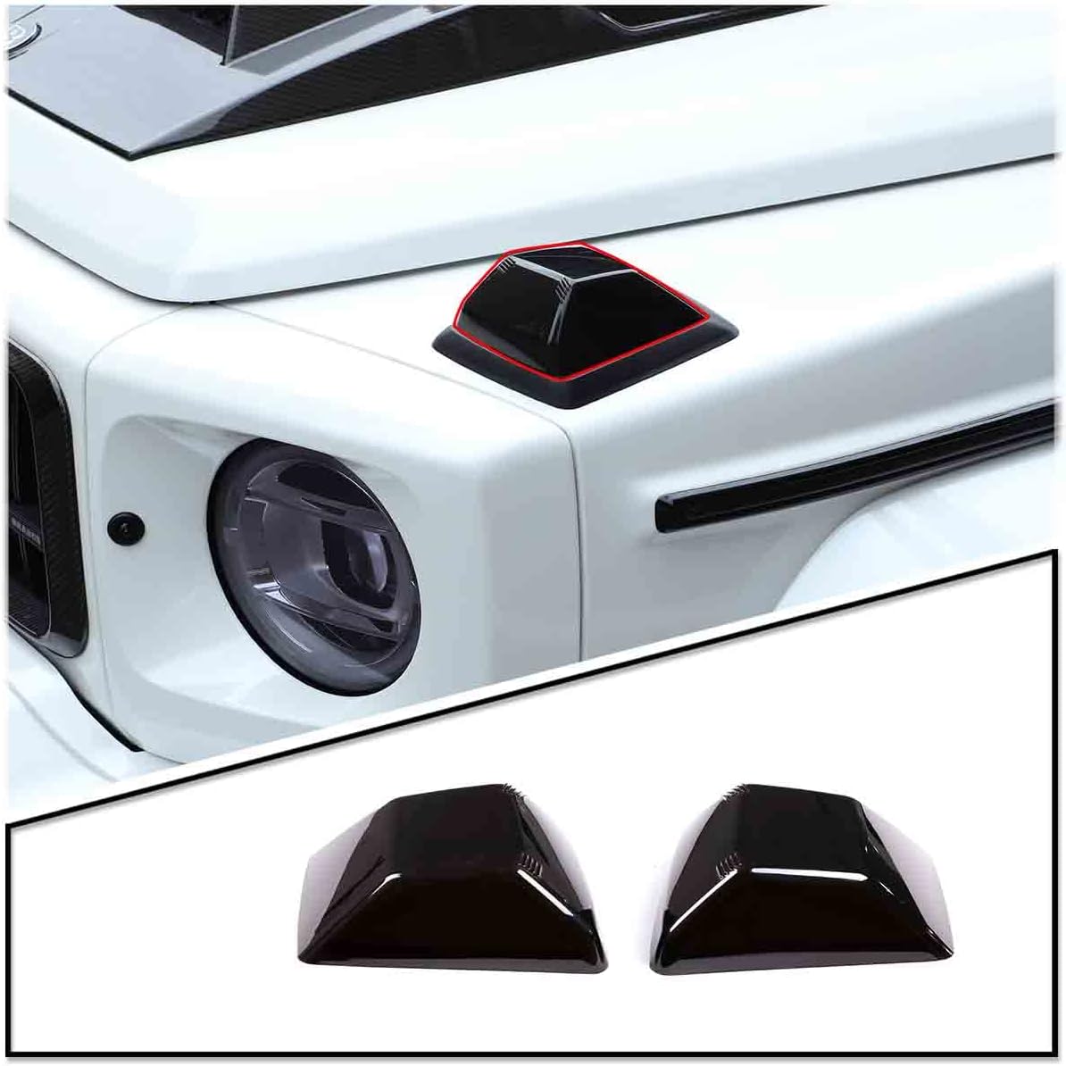 TINKI Smoked Lens Front Turn Signal Lamp Lenses for Mercedes Benz G Wagon W464 G Class W463 G500 G550 G63 G65 2019 2020