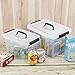 Yubine 2 Pack Clear Plastic Storage Box, Latching Bin with Lid and Handle (12 Quart &6 Quart)