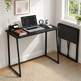 GOKHOMX Scrivania pieghevole salvaspazio 80x40x74 cm, tavolo per pc e studenti richiudibile, ideale per monolocale, piccoli spazi e postazione gaming, tavolino da balcone, Nero, 1 pezzo