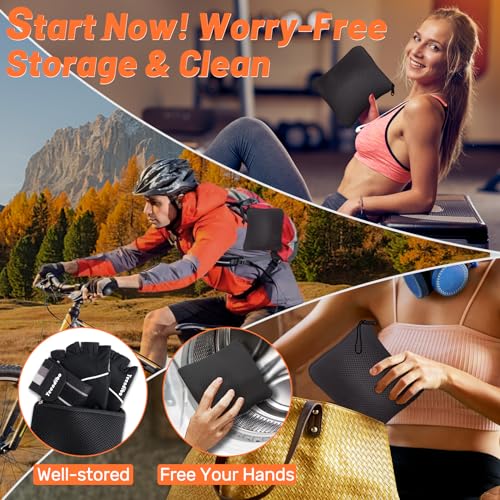 Yeendibo YNGS1-BLK-L-2 5-In-1 Workout Gloves For Men & Women, With Excellent Grip, Full Protection Exercise Weight Lifting Gym Gloves, Detachable Wrist Strap & Mesh Bag thumb #5