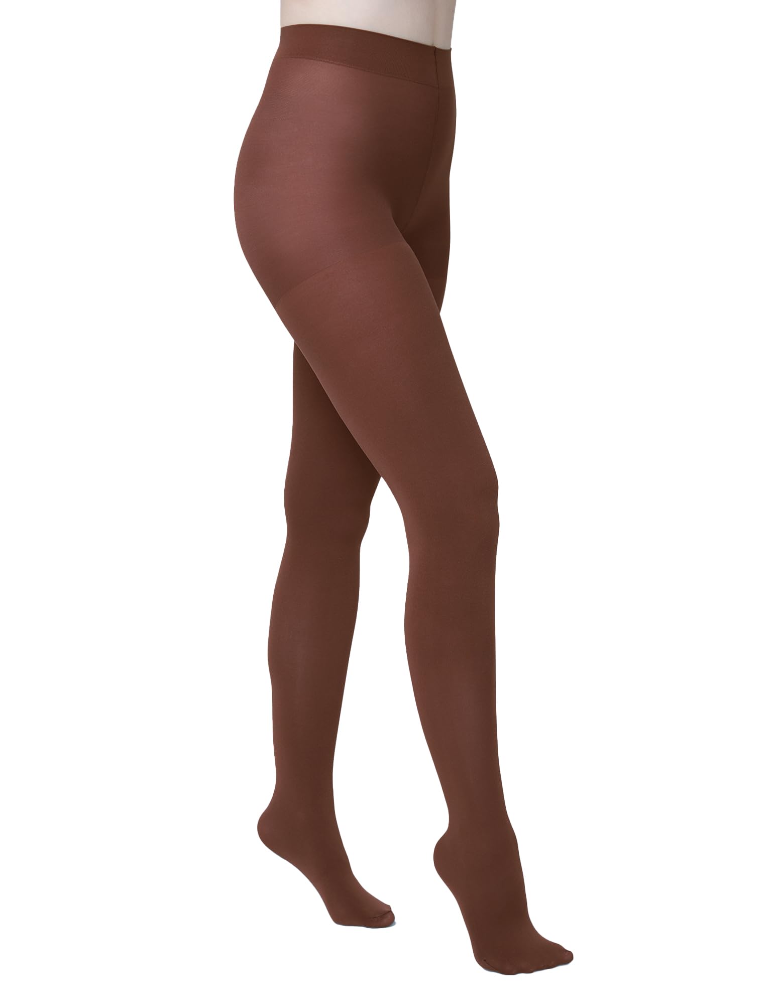 HUE Super Opaque Tights with Control Top, Brown, Large, 90 Denier, U6620