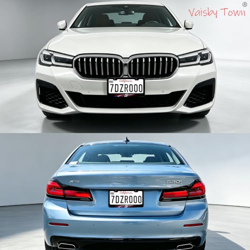 Image of License Plate Frames Cover Compatible with BMW 5 Series Exterior