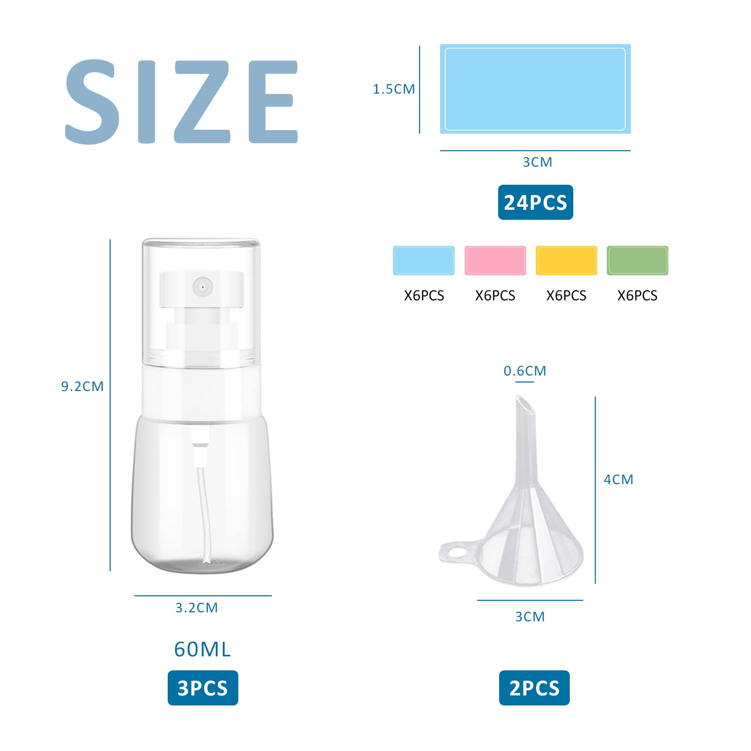 3 Leere Sprühflaschen 150 Ml – Feinnebel-Zerstäuber Mit 2 Trichtern, Ideal Für Reisen & Pflege