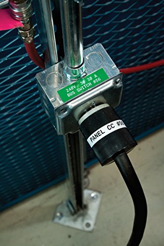 Brady Vinyl-Etiketten für Etikettendrucker M211 & M210 - Vinyl-Klebe-Druckeretiketten - Industrieetikettenband für Kabel/Namensetiketten - Weiß auf Grün (19.05mm x 6.40m) - M21-750-595-GN