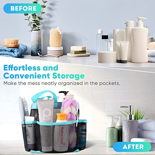 Image of EUDELE Mesh Shower Caddy Portable for College Dorm Room Essentials, Shower Caddy Dorm with 9-Pocket Large Capacity for Beach, Swimming, Gym, Camping, Travel essentials
