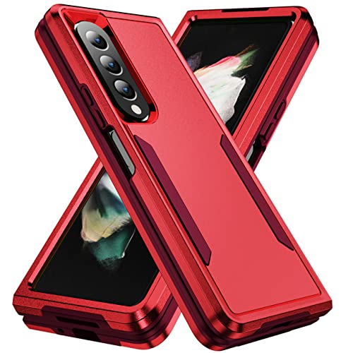 Coque Samsung Galaxy Z Fold 4 5G protection rigide mate rouge et étui antichoc fold4