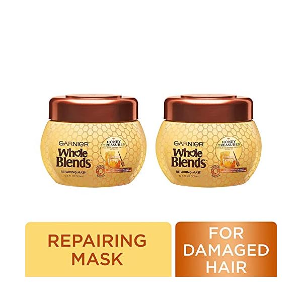 Garnier-Whole-Blends-Honey-Treasures-Repairing-Hair-Mask-for-Dry-Damaged-Hair-101-Fl-Oz-Pack-of-2 Garnier Whole Blends Honey Treasures Repairing Mask, for Dry, Damaged Hair, 10.1 Fl Oz, 2 Count (Packaging May Vary)