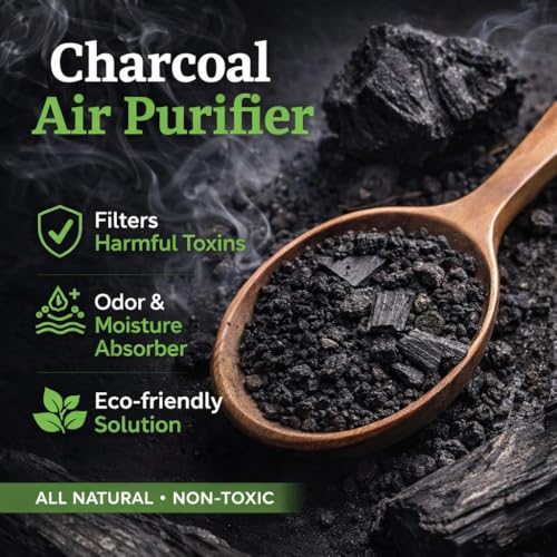 Image of Natural Activated Charcoal Air Purifier Bag Odor & Moisture Absorber Dehumidifier for Car, Home, Refrigerator, Wardrobe, Kitchen & Bathroom Dampness & Allergen Remover Air Freshener (100gm)