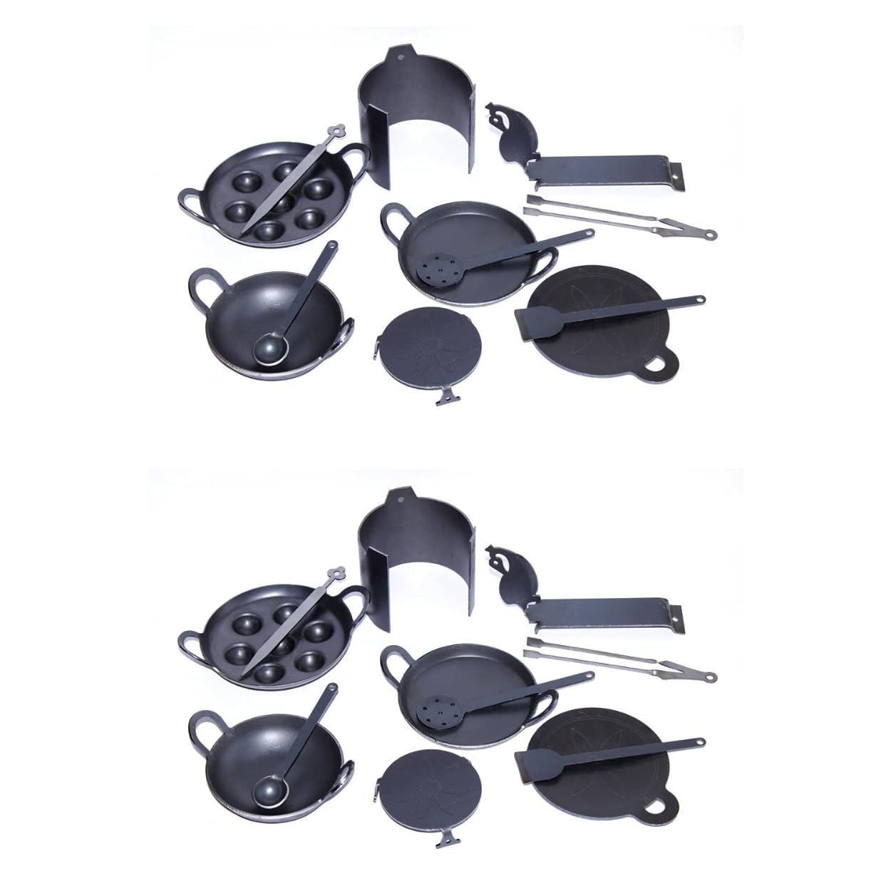 HIMAVAT Black Iron Real Miniature Kitchen Set for Kids Pure Iron, Real Cooking Iron Miniature Set (Set of 12) (pack of 2) (B0D3YR99D4) Amazon Price History, Amazon Price Tracker