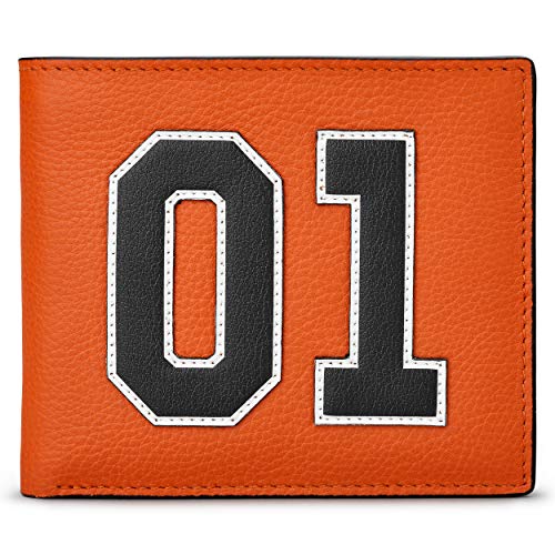 Yoshi Race Car Livery #01 Men's Leather Wallet, Genuine Orange & Black Leather Wallet, RFID Blocking Wallet, Slim Wallet for Men, Orange / Black, One Size, American3