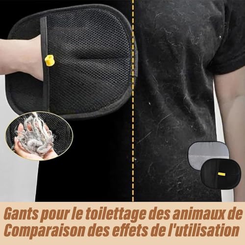 Ayucanpeng 2 Stück Fellmagnet Handschuh,2025 New Pet Hair Remover Glove,Fellmagnet Katzenhaarentferner Handschuh,Wiederverwendbare Katzen Handschuhe,Tierhaar Entfernungs Handschuhe für Fellpflege