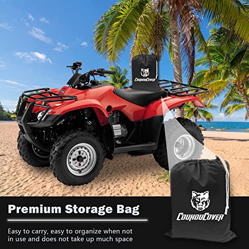 Coukoucover Black Silver Atv Cover, 300D Oxford Fabric Upgrade Durable Waterproof Reflective Strip All Weather Protection Atv Atc Cover For Honda Kawasaki Yamaha Suzuki (Xl 82") #TOP6
