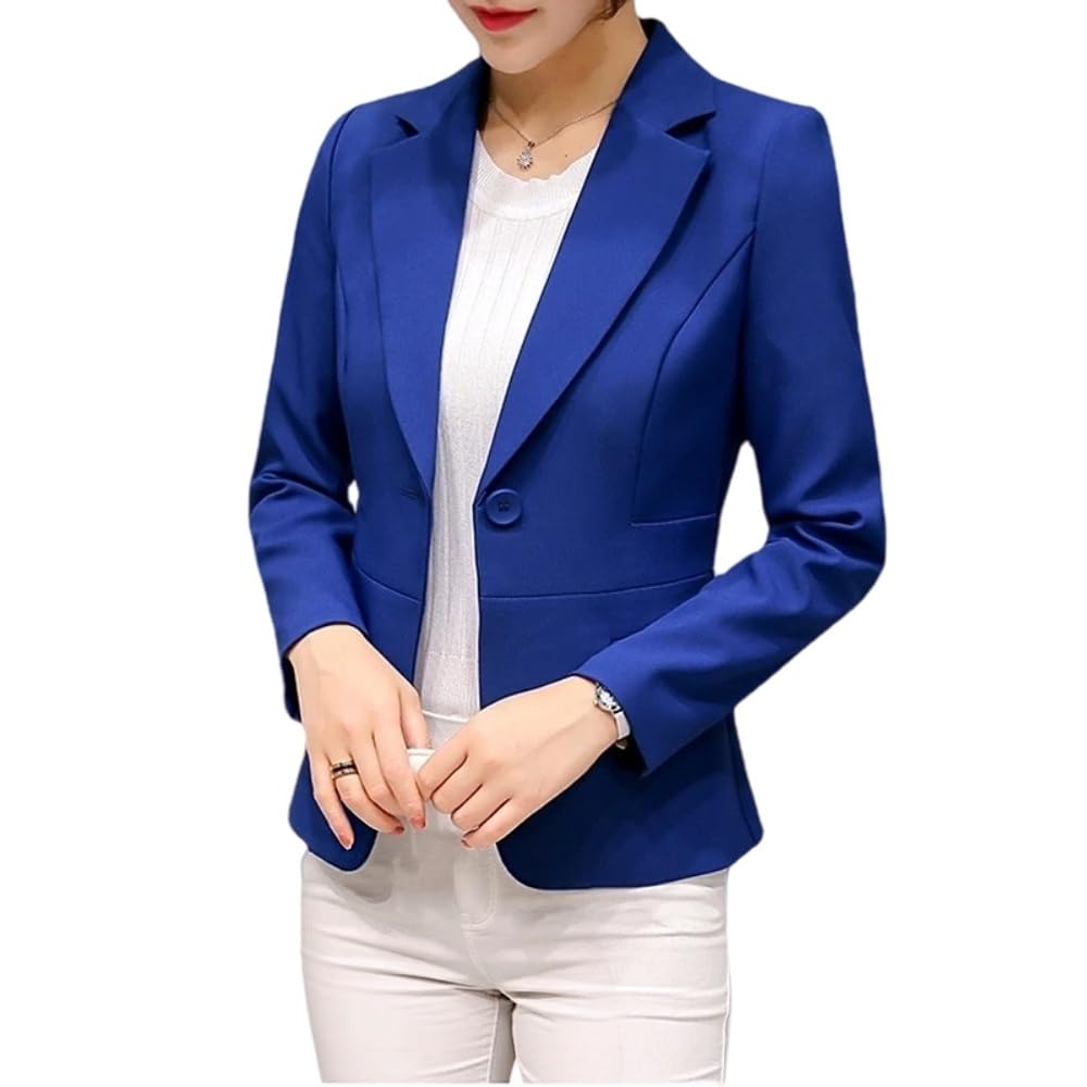 Blazer Donna,Giacca da Completo da Donna a Maniche Lunghe, Cappotto Corto Slim, Blazer da Ufficio per Donna