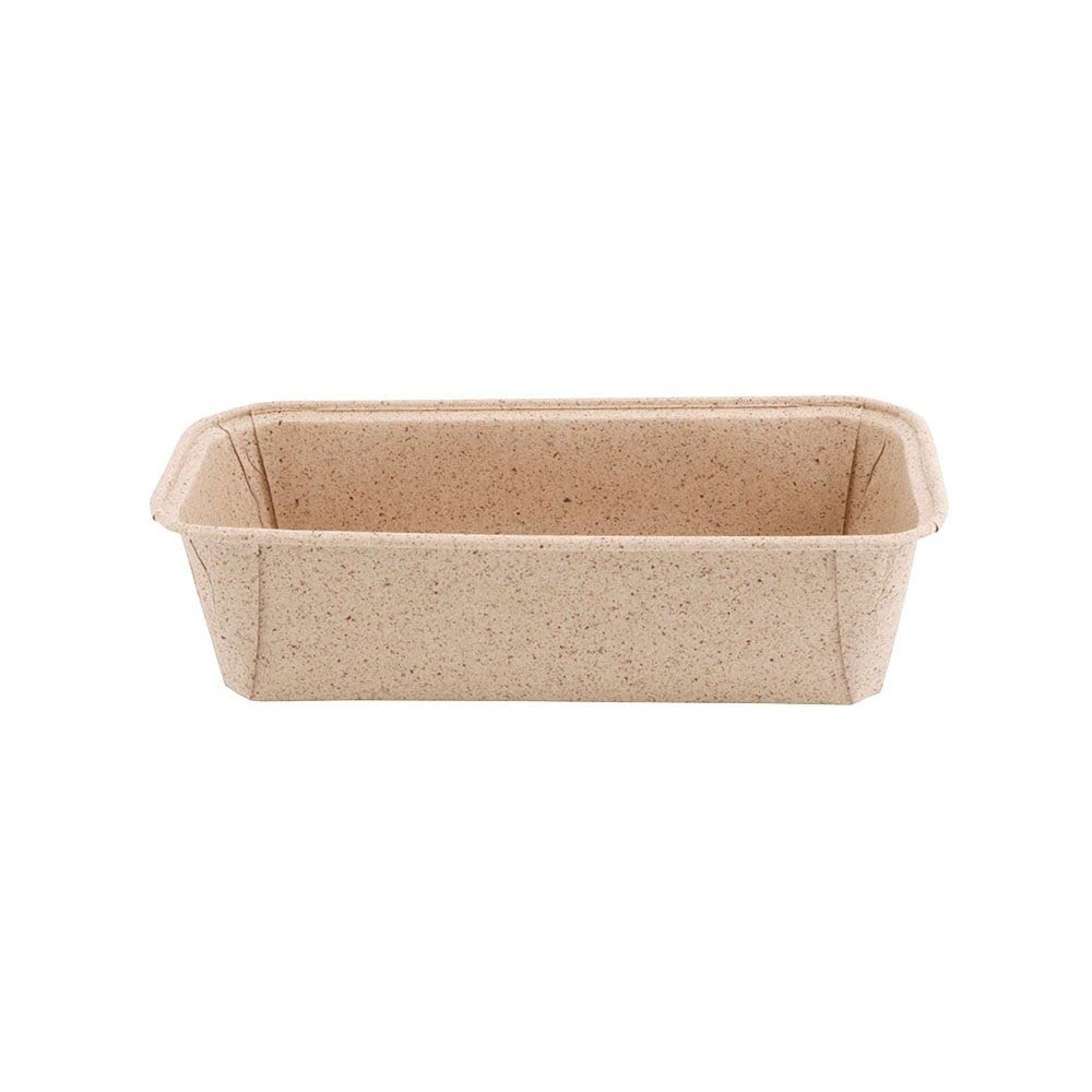 GREENBOX 25 stampi in carta di cacao rettangolari, 20 x 7 x 6 cm, resistenti al forno, stampi per pane, carta marrone, piccoli stampi per torte, stampi in carta con struttura elegante
