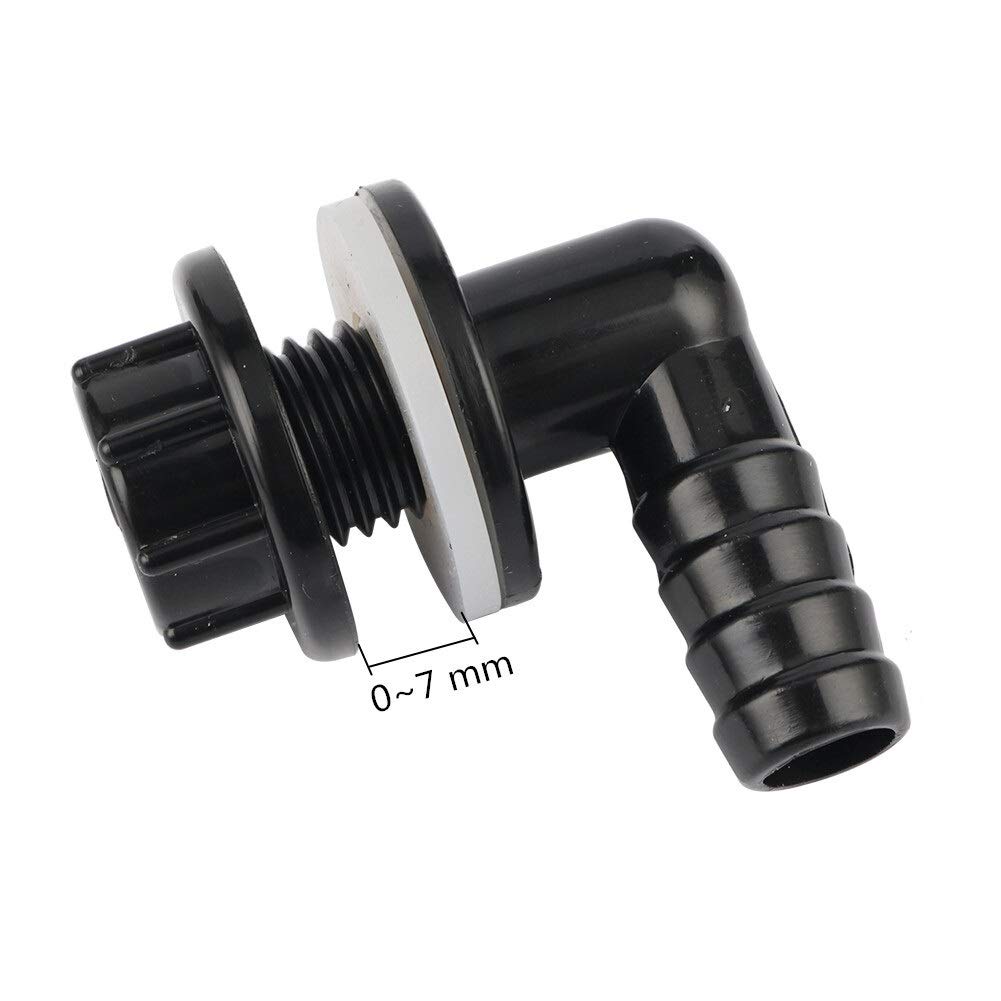 5 pièces de 3/8" à 14 mm de poissons d'aquarium Tuyau de drainage Connecteur réservoir d'eau coude de 90 degrés articulation Section d'irrigation Fournitures de tuyaux