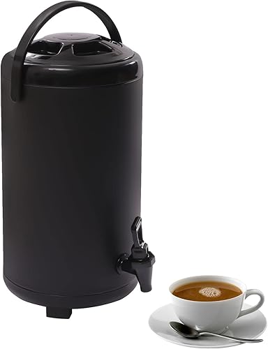 Dispensador de bebidas calientes, dispensador de bebidas aisladas de acero inoxidable de 2.3 galones, dispensador de bebidas calientes con grifo