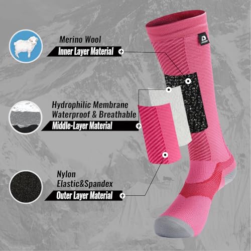 Waterproof Socks,Merino Wool Thermal,Long Socks,Lightweight,Breathable,Hiking,Fishing,Skiing2
