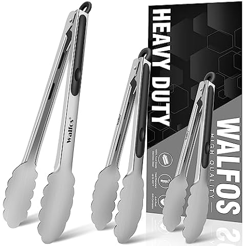 Food Grade Stainless Steel Kitchen Tongs - Set of 3 Cover