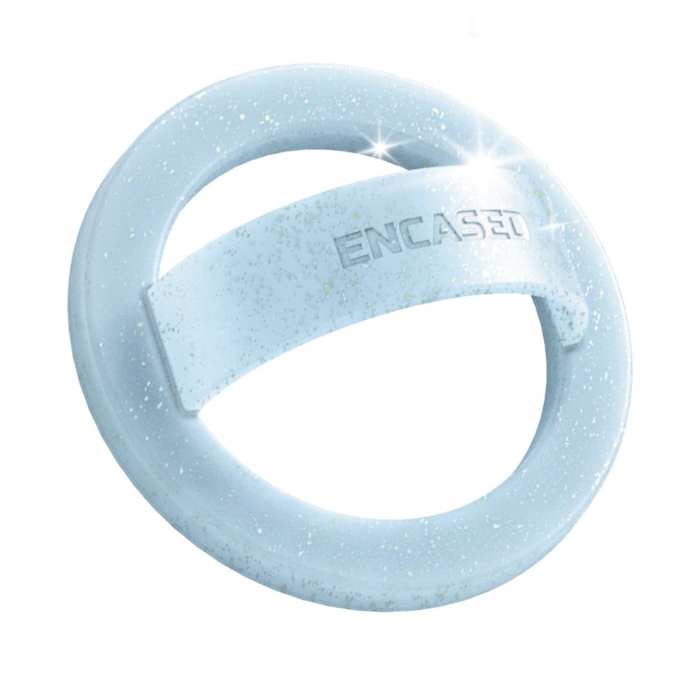 Encased Supporto magnetico per telefono (compatibile con MagSafe), sottile anello in silicone per iPhone, con glitter blu